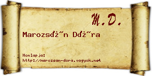 Marozsán Dóra névjegykártya